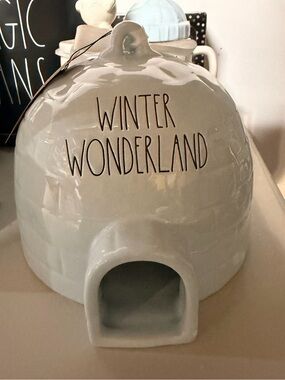 Rae Dunn Winter Wonderland Ceramic Igloo - light blue